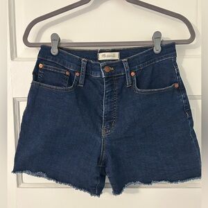Madewell High Rise Blue Jean Shorts Cut-Off Style